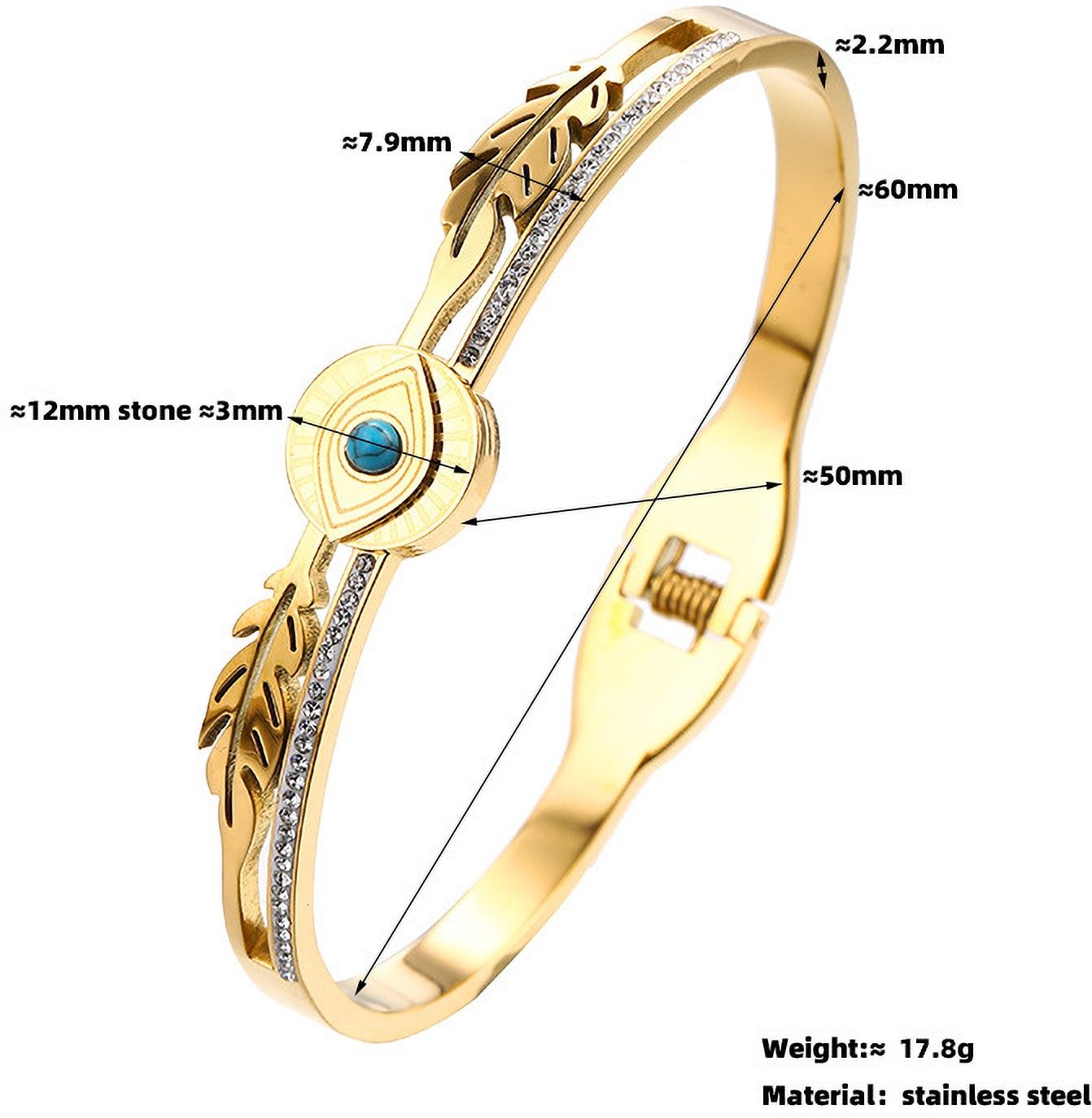 MYKI Evil Eye Wings Kada Bracelet (MKBRAD431G)