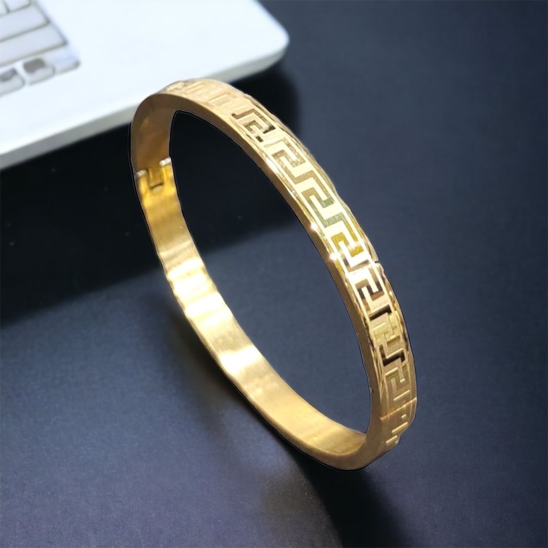 MYKI Impressing Love Unisex Bracelet (6 mm thickness, 2.4 diameter) (MKBRAD469G)