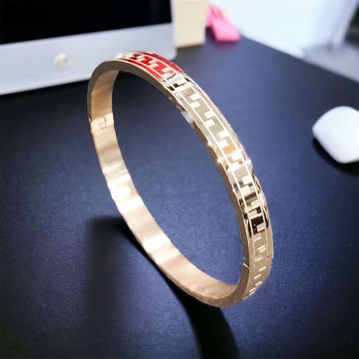 MYKI Delicate Love Unisex Bracelet (6 mm thickness, 2.4 inch diameter) (MKBRAD470RG)