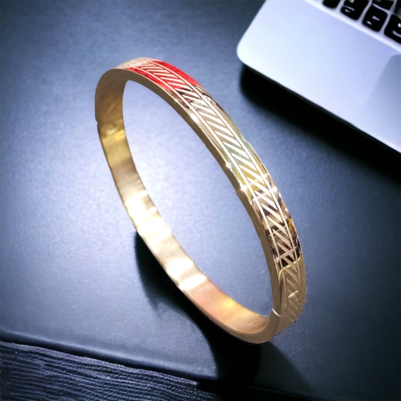 MYKI Elegant Love Unisex Bracelet (6 mm thickness, 2.4 inch diameter) (MKBRAD471RG)