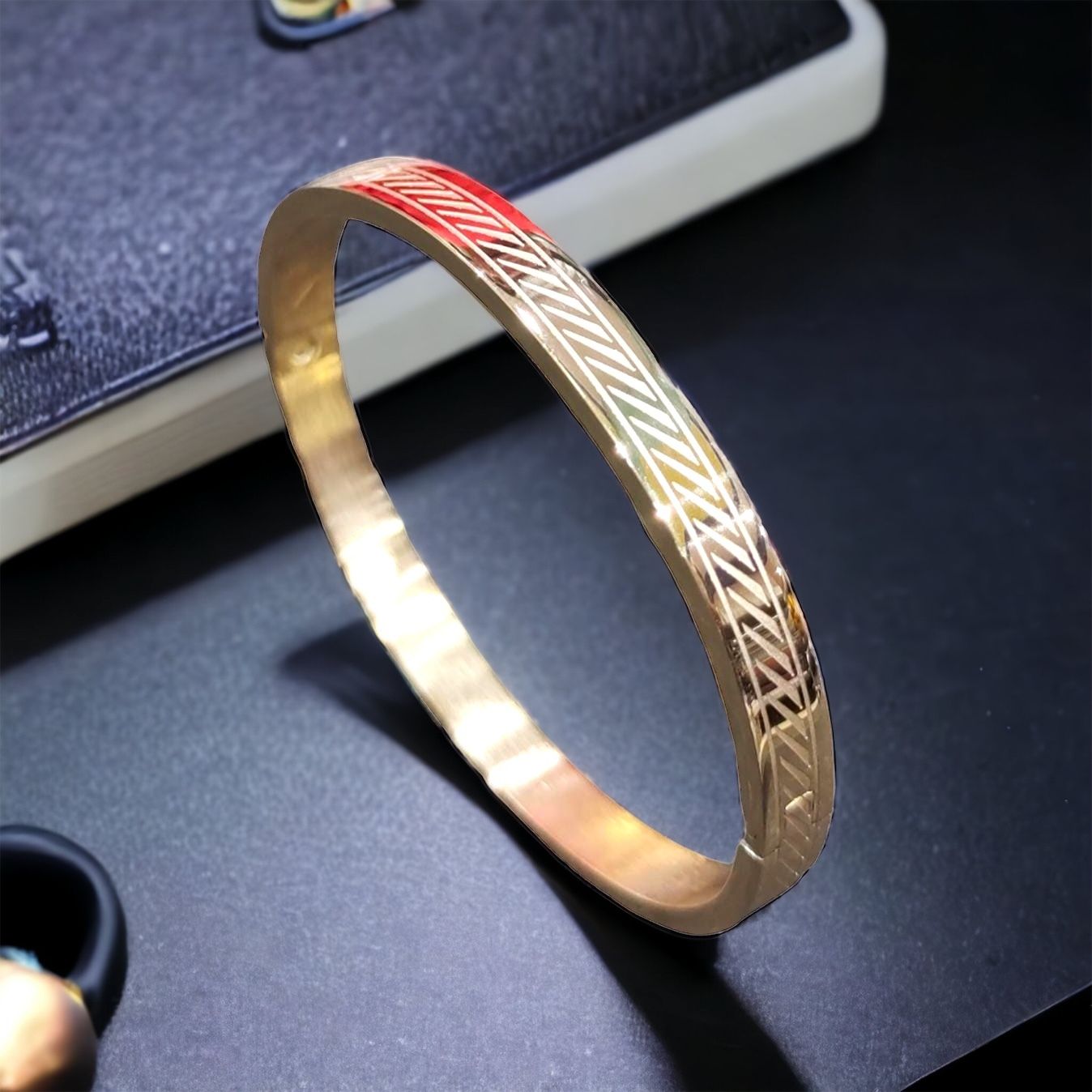 MYKI Elegant Love Unisex Bracelet (6 mm thickness, 2.4 inch diameter) (MKBRAD471RG)