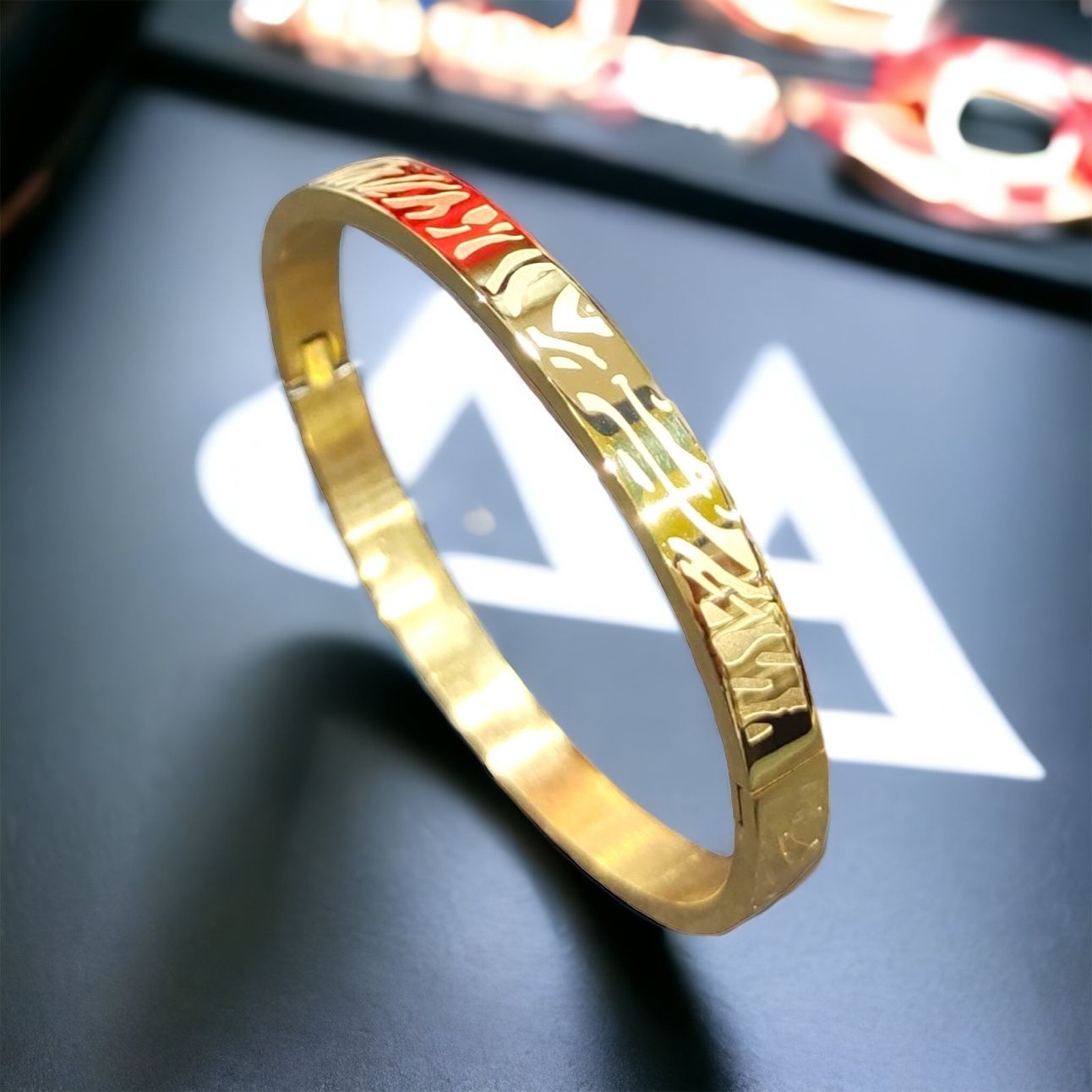 MYKI Fine Love Unisex Bracelet (6 mm thickness, 2.4 inch diameter) (MKBRAD472G)