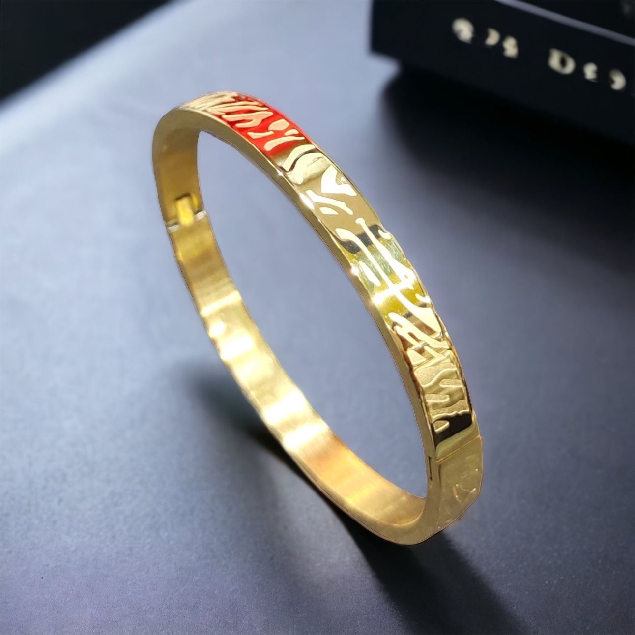 MYKI Fine Love Unisex Bracelet (6 mm thickness, 2.4 inch diameter) (MKBRAD472G)