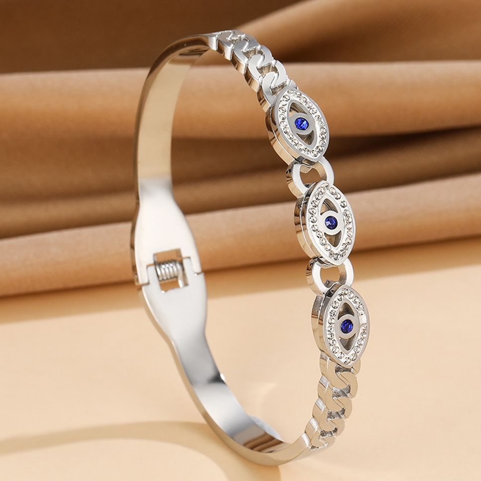 MYKI Pretty Evil Eye Diamond Kada Bracelet (MKBRAD487S)