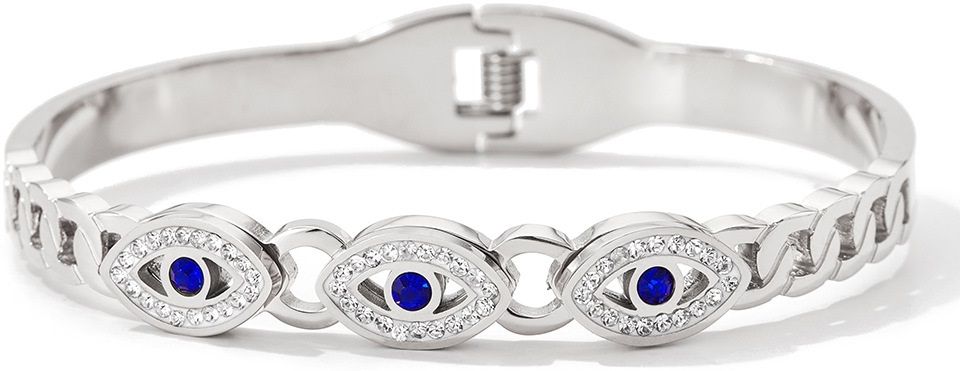 MYKI Pretty Evil Eye Diamond Kada Bracelet (MKBRAD487S)