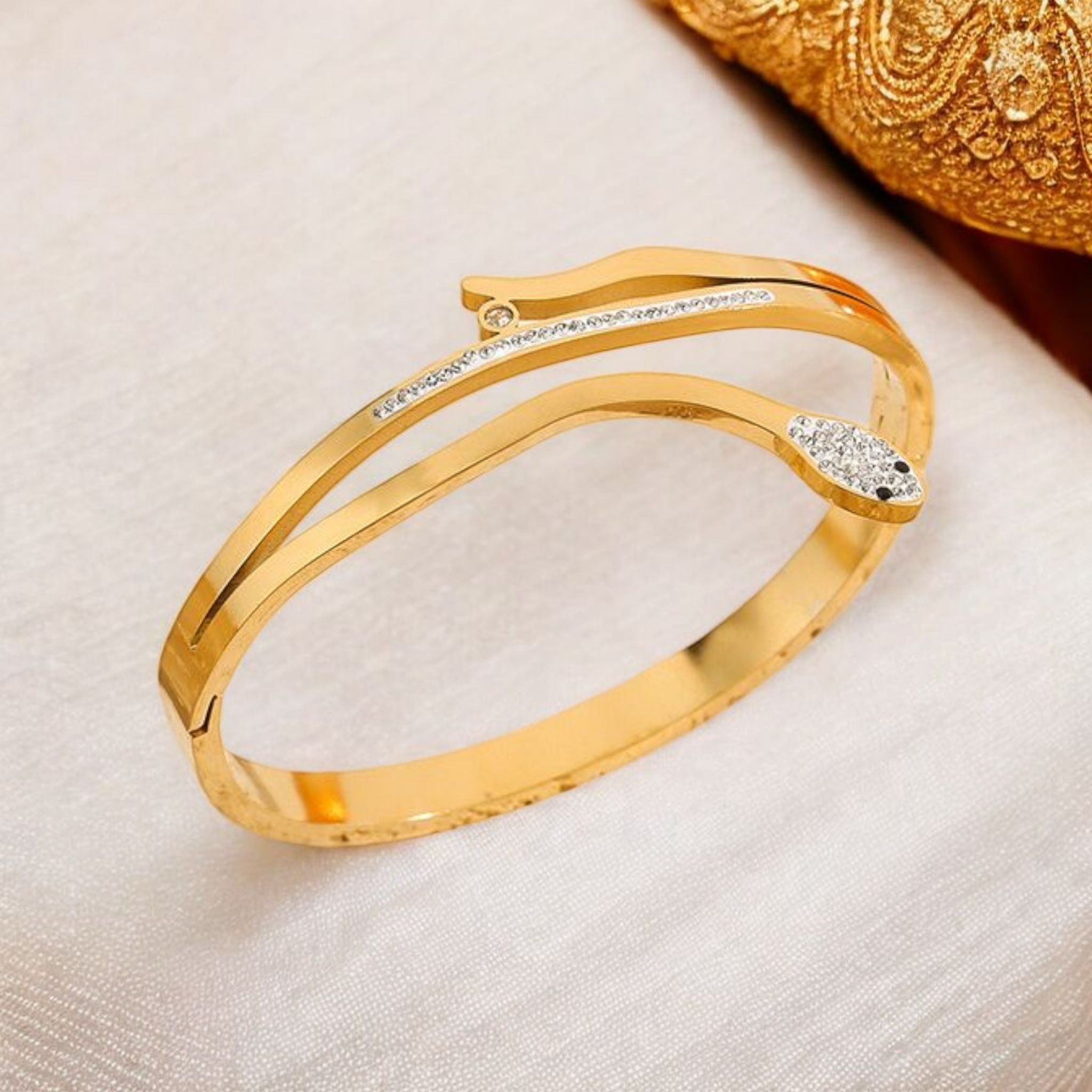 MYKI Snake Shape Kada Bracelet (MKBRAD625-CSS)