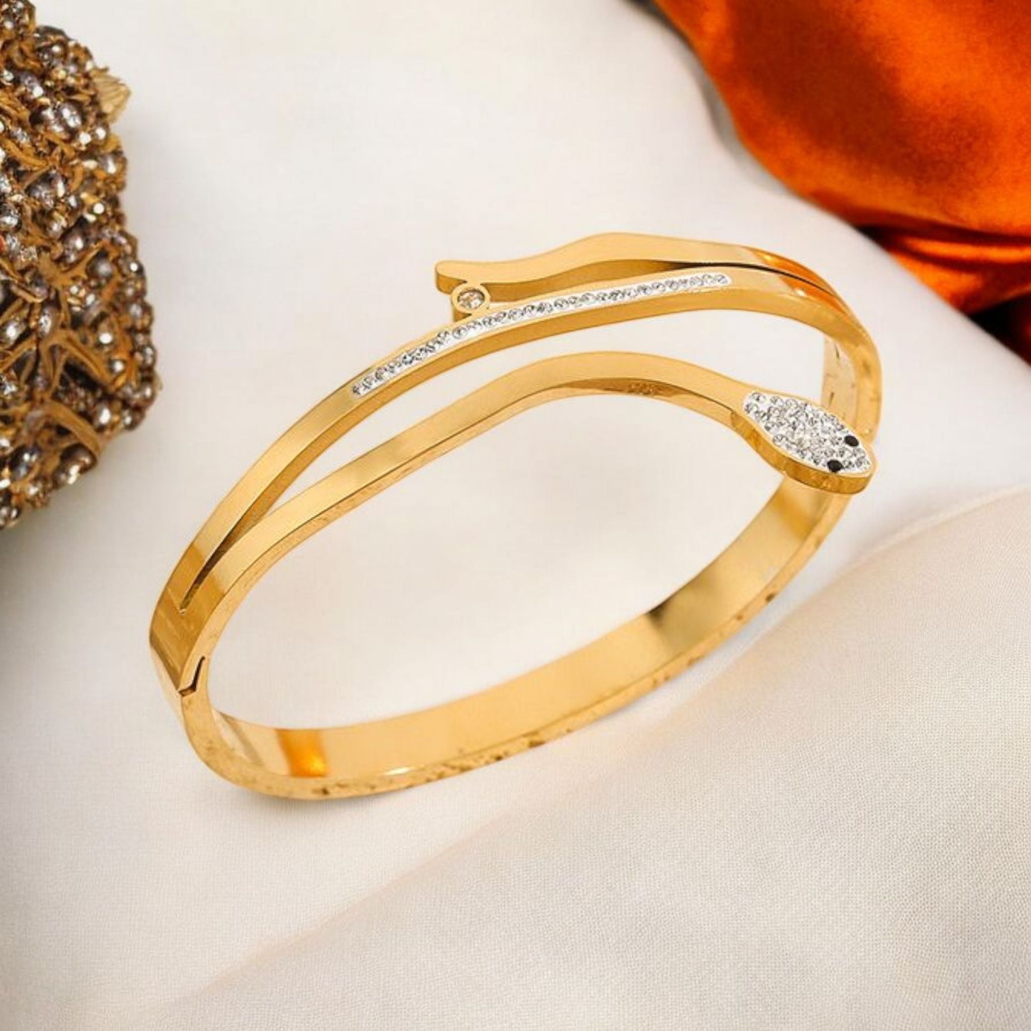 MYKI Snake Shape Kada Bracelet (MKBRAD625-CSS)