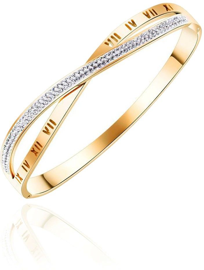 MYKI Roman Diamond Rosegold plated Kada Bracelet (MKBRAD327G)