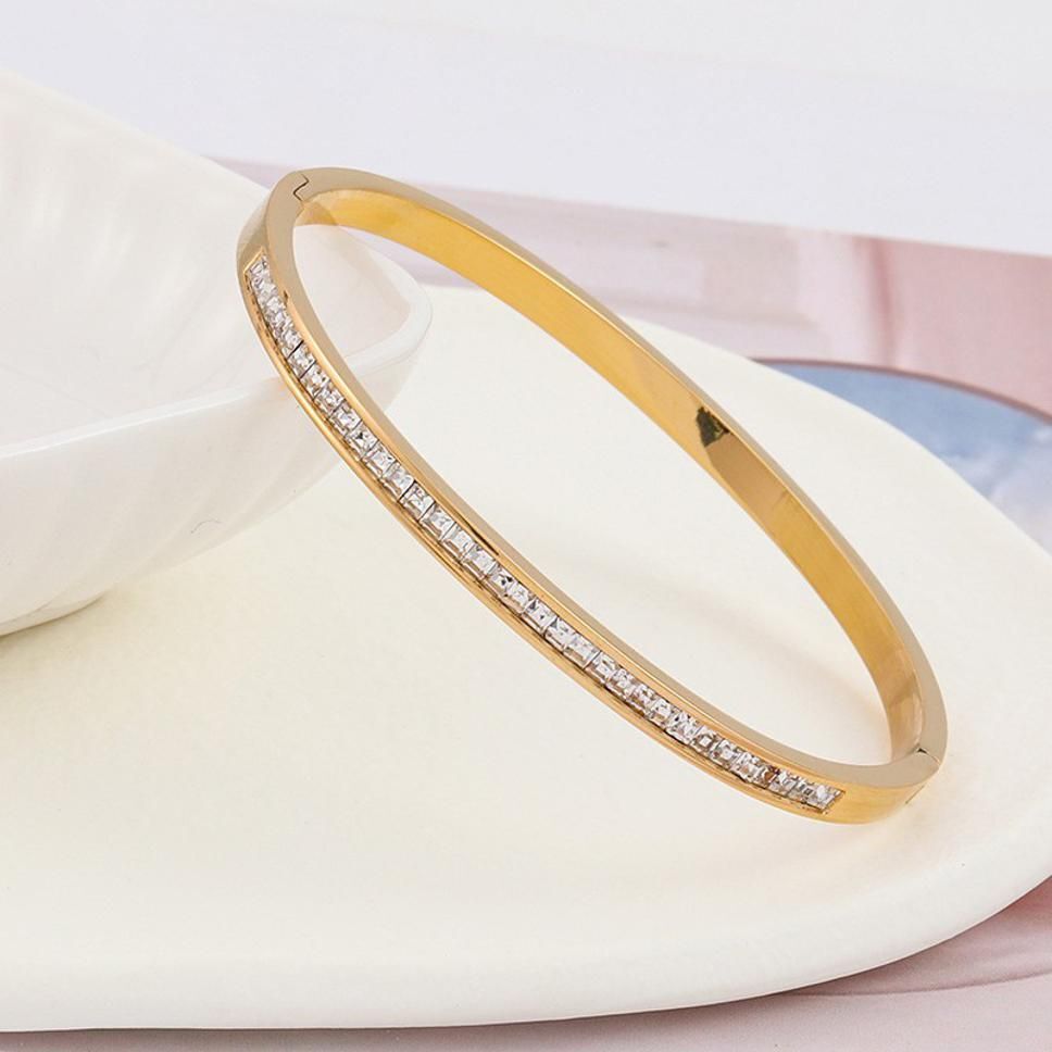 MYKI Amazing Diamond Rosegold plated Kada Bracelet (MKBRAD328G)