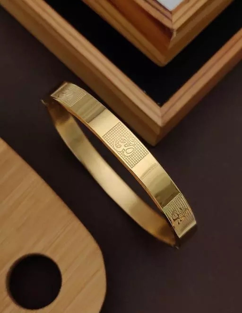 MYKI Delightful OM Kada For Women & Men (MKBRAD398G)