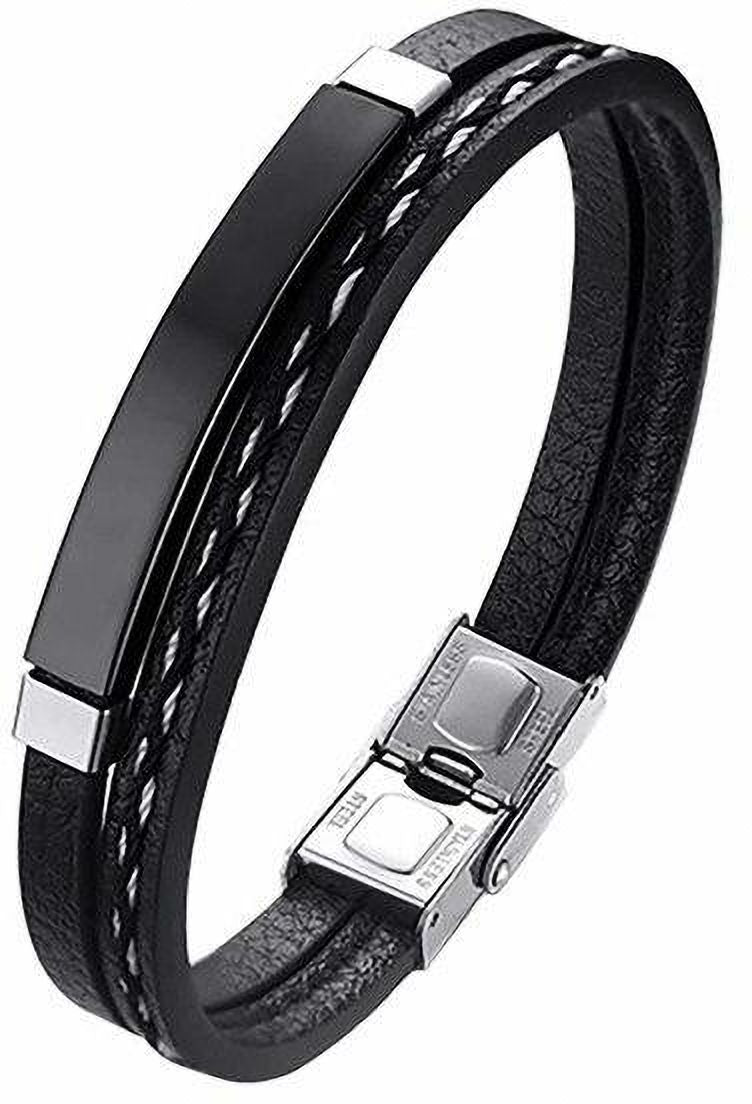 MYKI Casual Leather Bracelet (MKMBR153BLACK)
