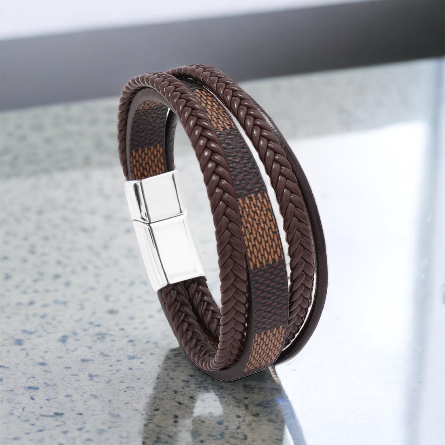 MYKI Delicate Multi Strand Brown Leather Bracelet For Women & Girls (MKMBR165BROWN)