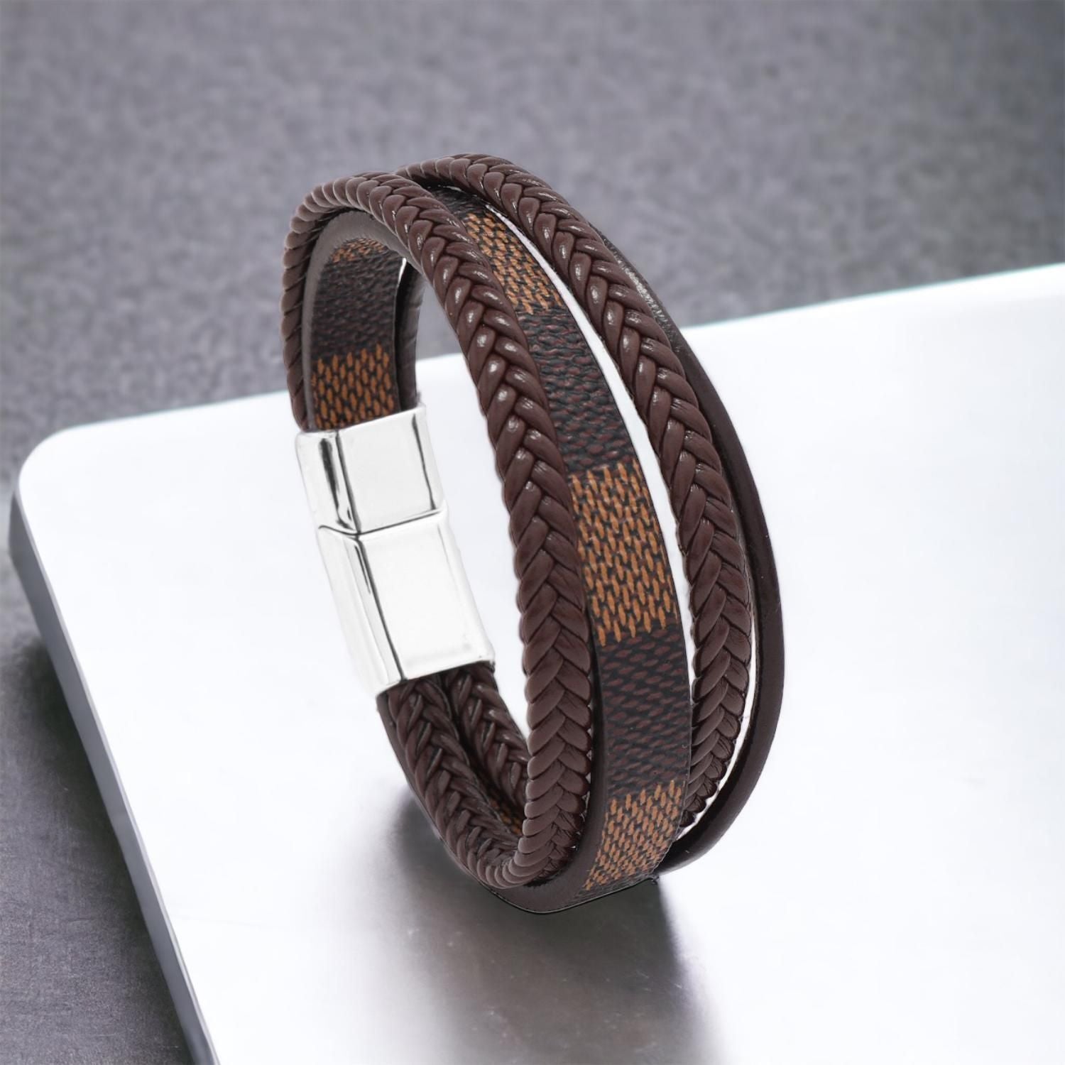 MYKI Delicate Multi Strand Brown Leather Bracelet For Women & Girls (MKMBR165BROWN)