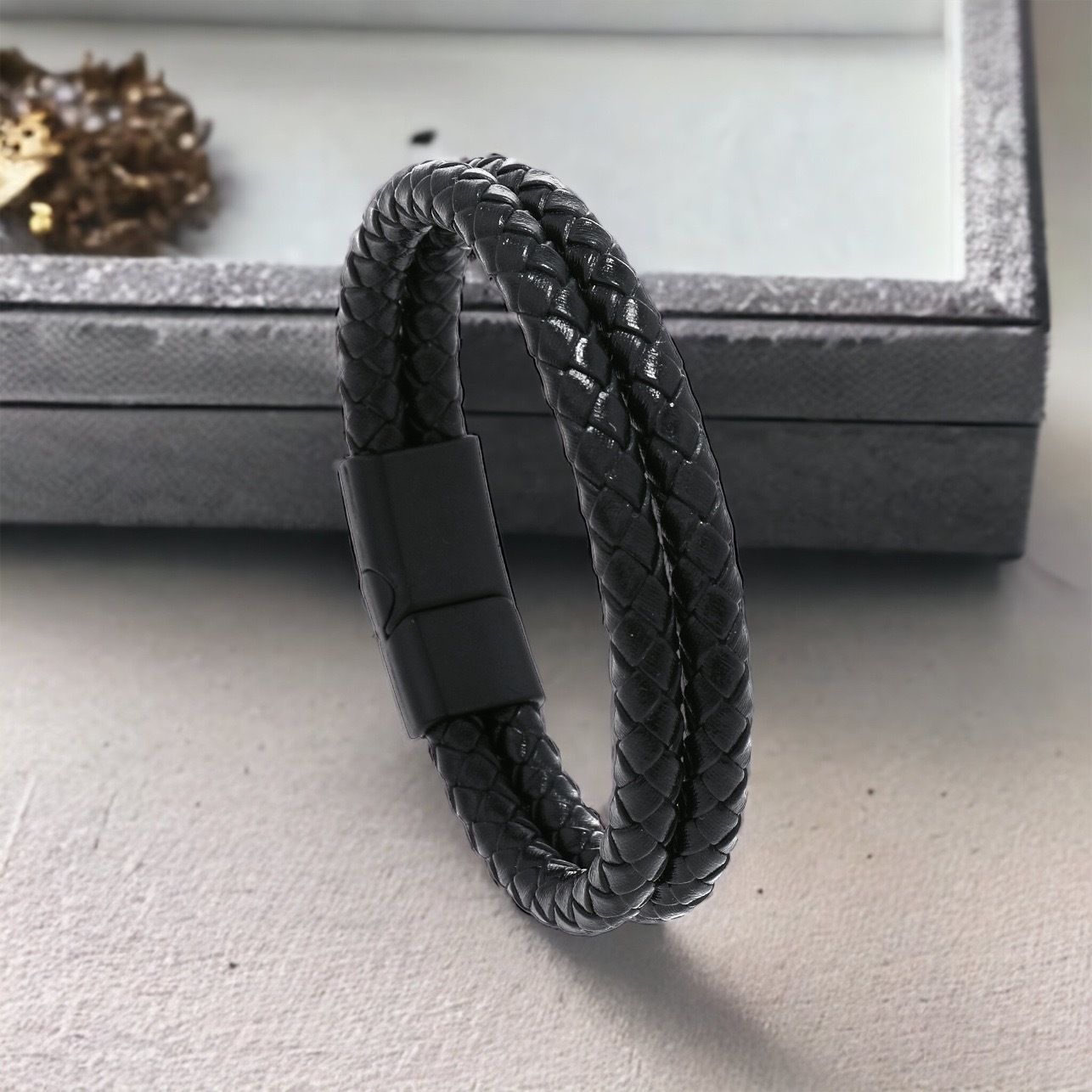 MYKI Stylish Layered Leather Bracelet (MKMBR147)
