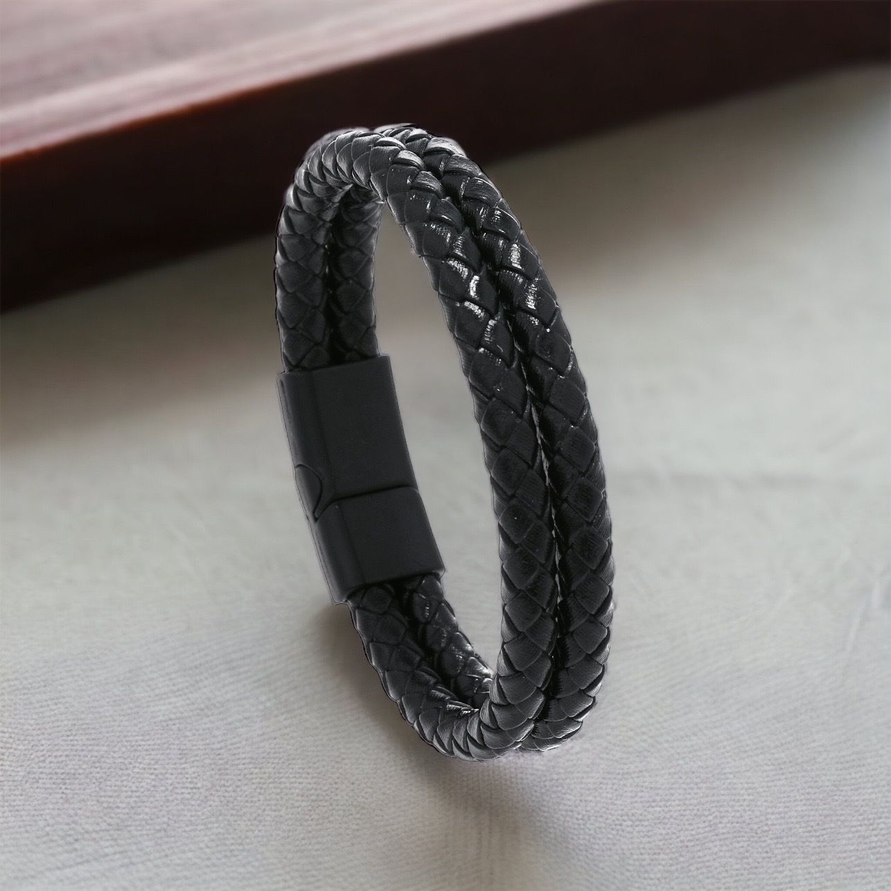 MYKI Stylish Layered Leather Bracelet (MKMBR147)