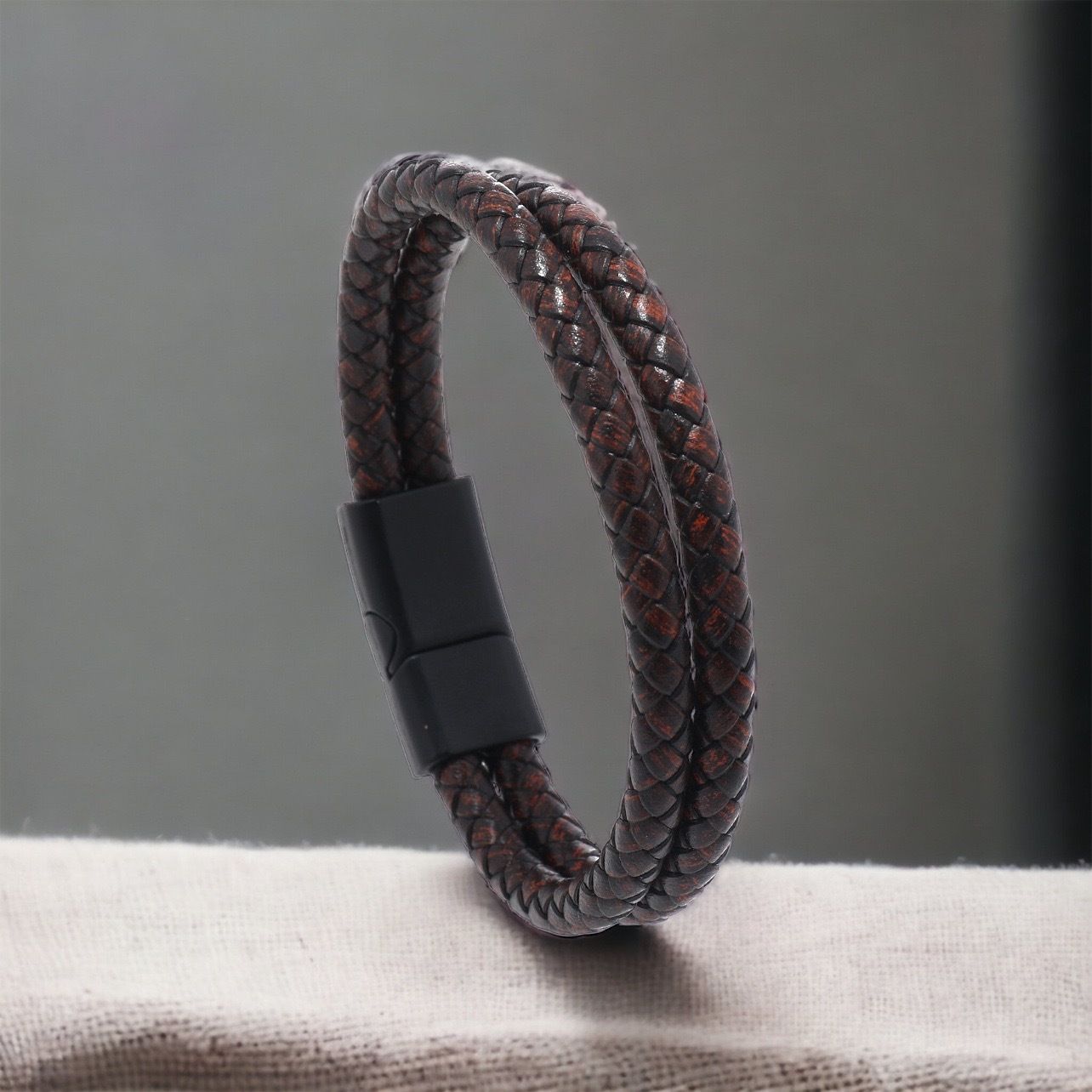 MYKI Stylish Layered Leather Bracelet (MKMBR147)