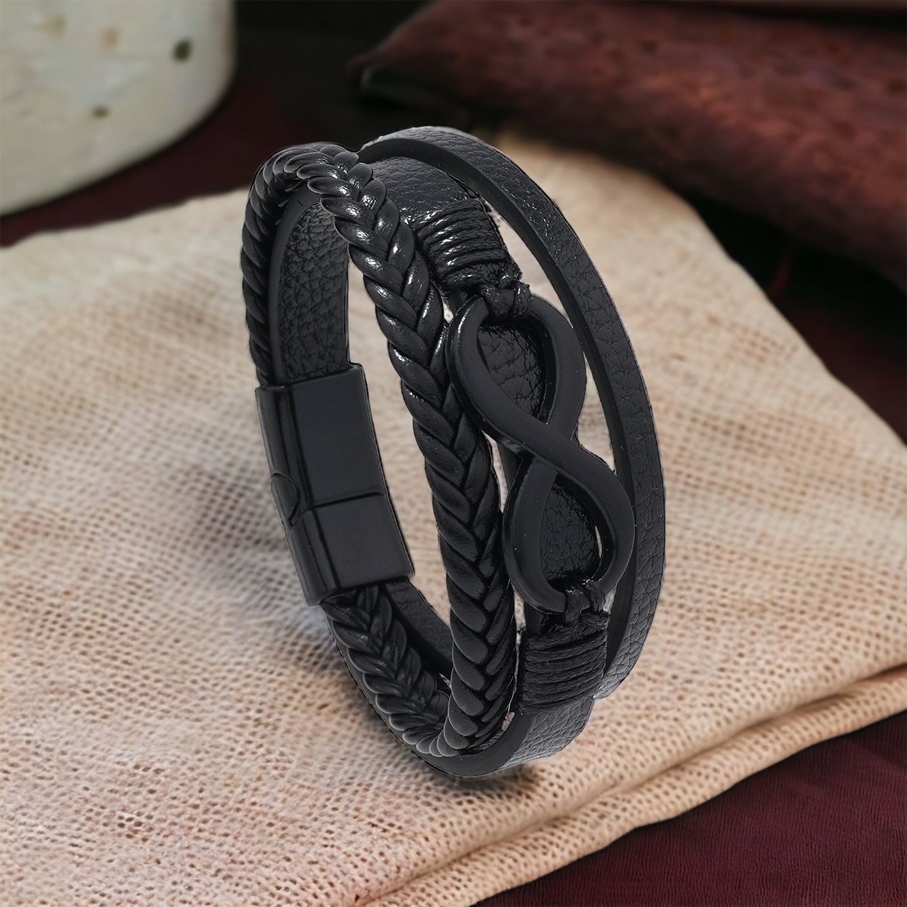 MYKI Elegant Multi Layered Leather Bracelet (MKMBR154)