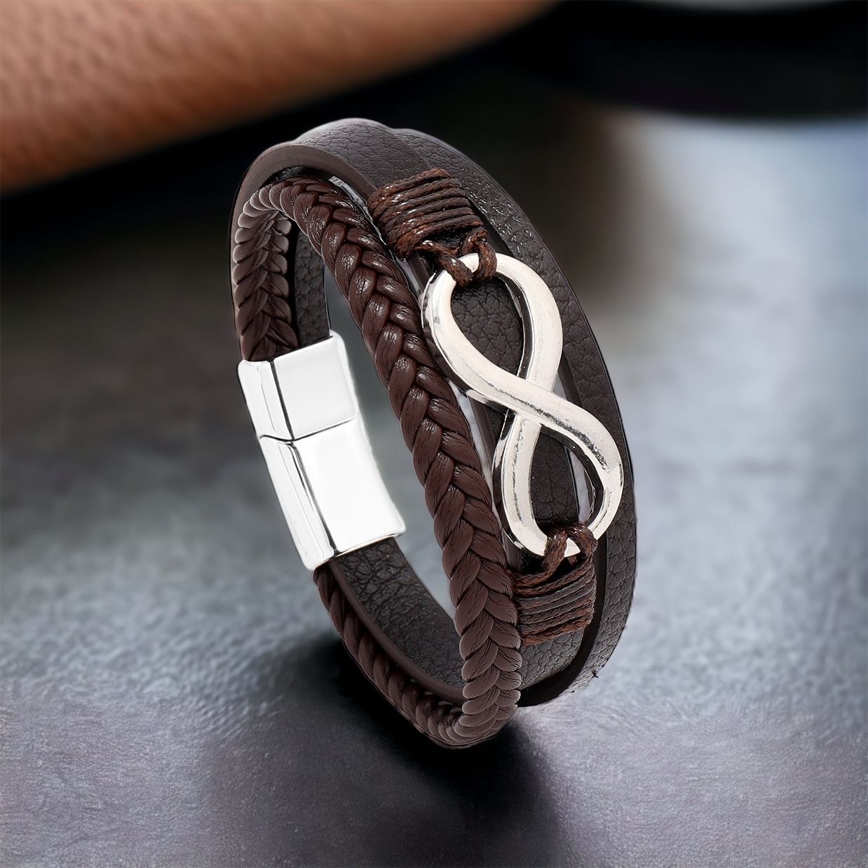 MYKI Elegant Multi Layered Leather Bracelet (MKMBR154)
