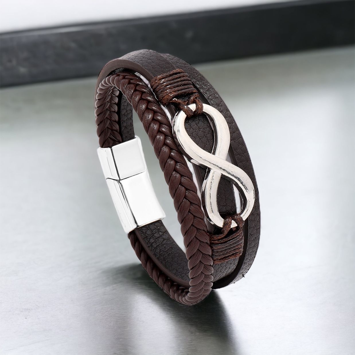MYKI Elegant Multi Layered Leather Bracelet (MKMBR154)