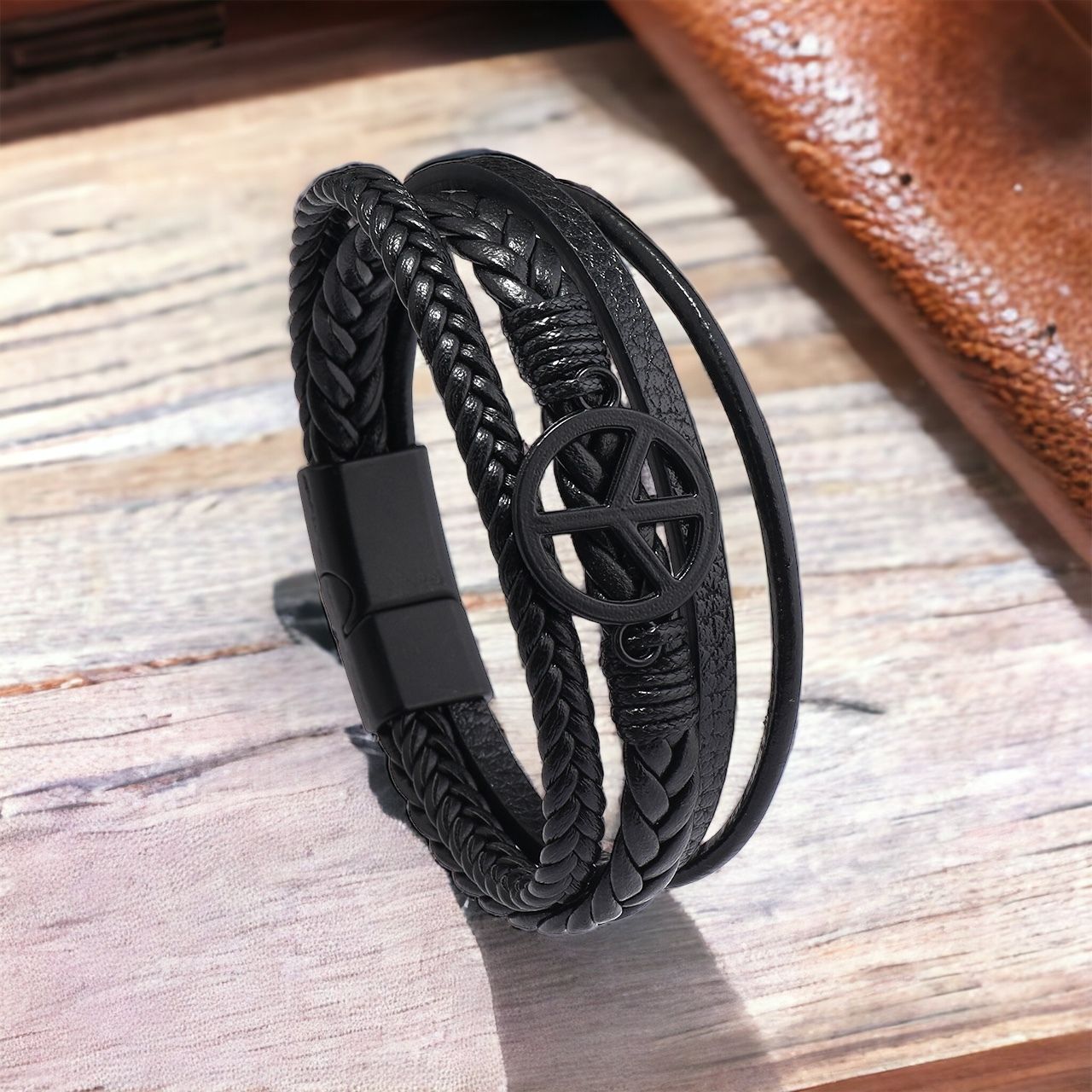 MYKI Stunning Multi Layered Leather Bracelet (MKMBR155)