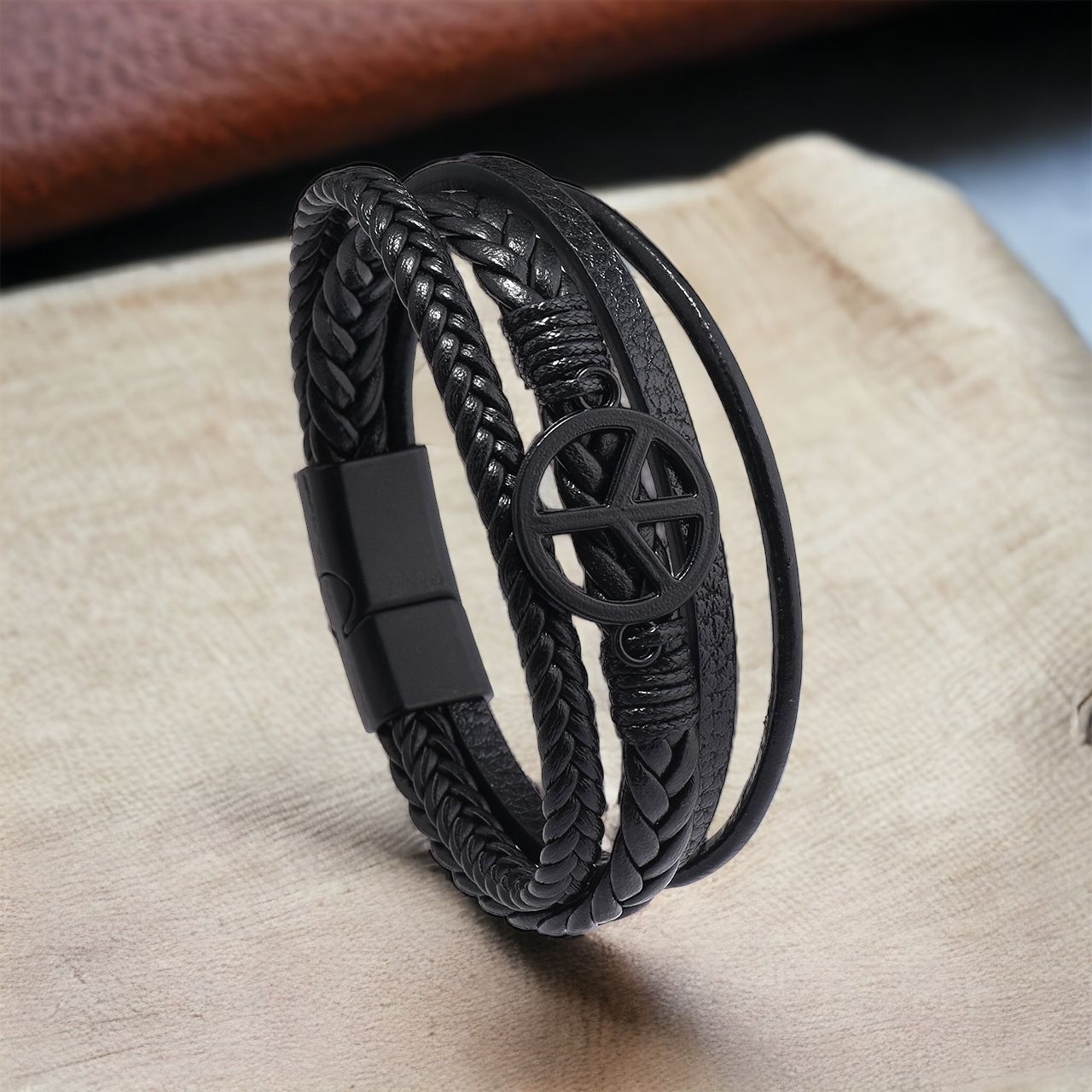 MYKI Stunning Multi Layered Leather Bracelet (MKMBR155)