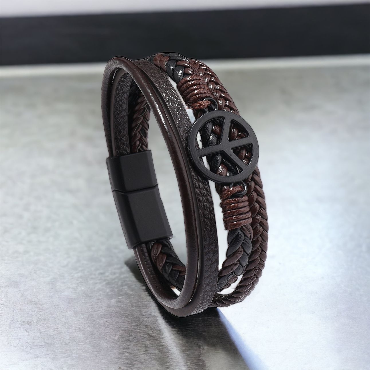 MYKI Stunning Multi Layered Leather Bracelet (MKMBR155)