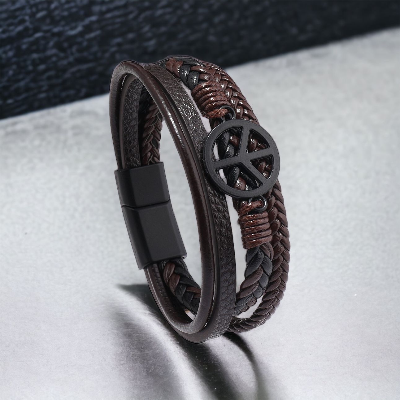 MYKI Stunning Multi Layered Leather Bracelet (MKMBR155)