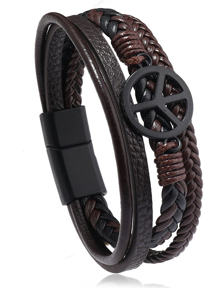 MYKI Stunning Multi Layered Leather Bracelet (MKMBR155)