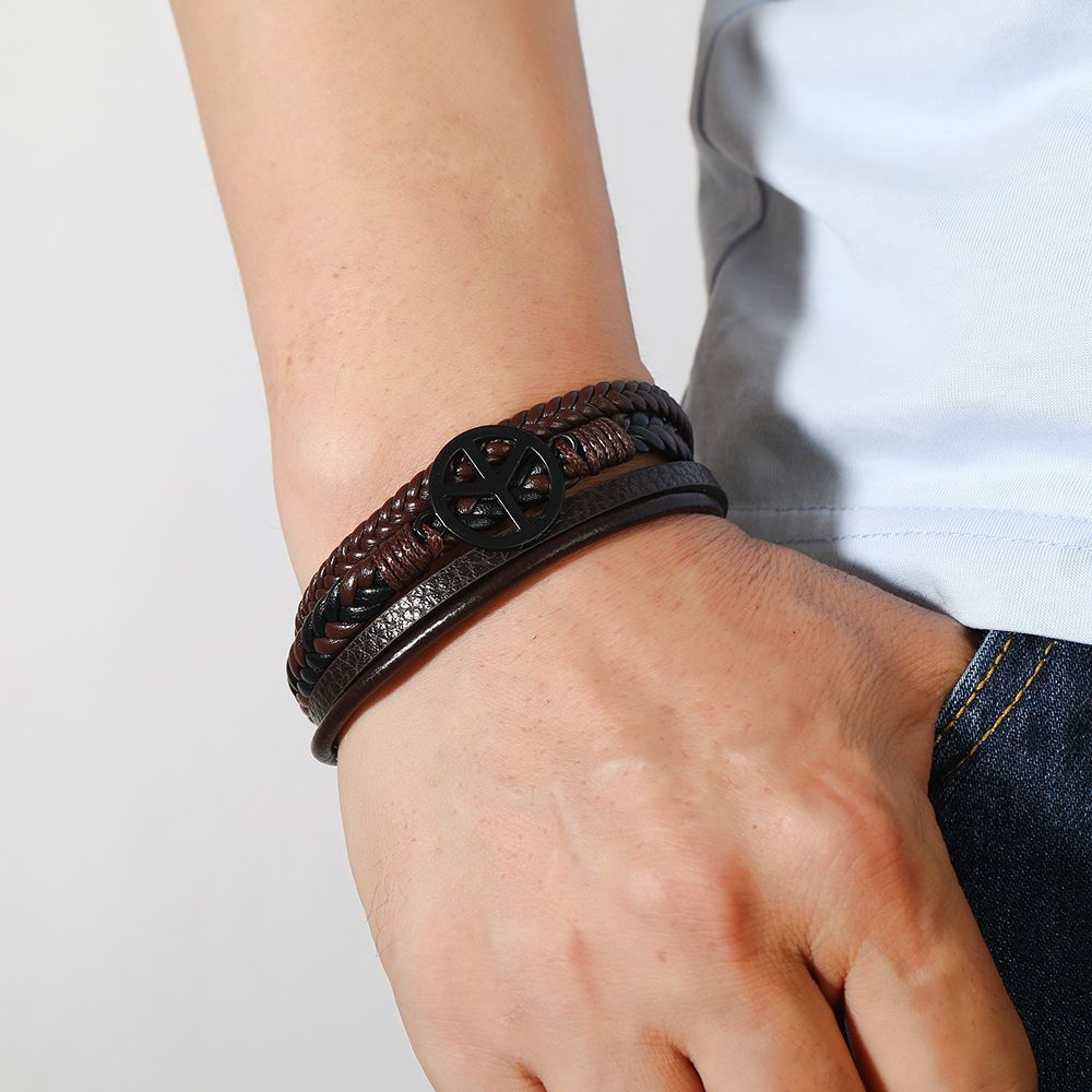 MYKI Stunning Multi Layered Leather Bracelet (MKMBR155)