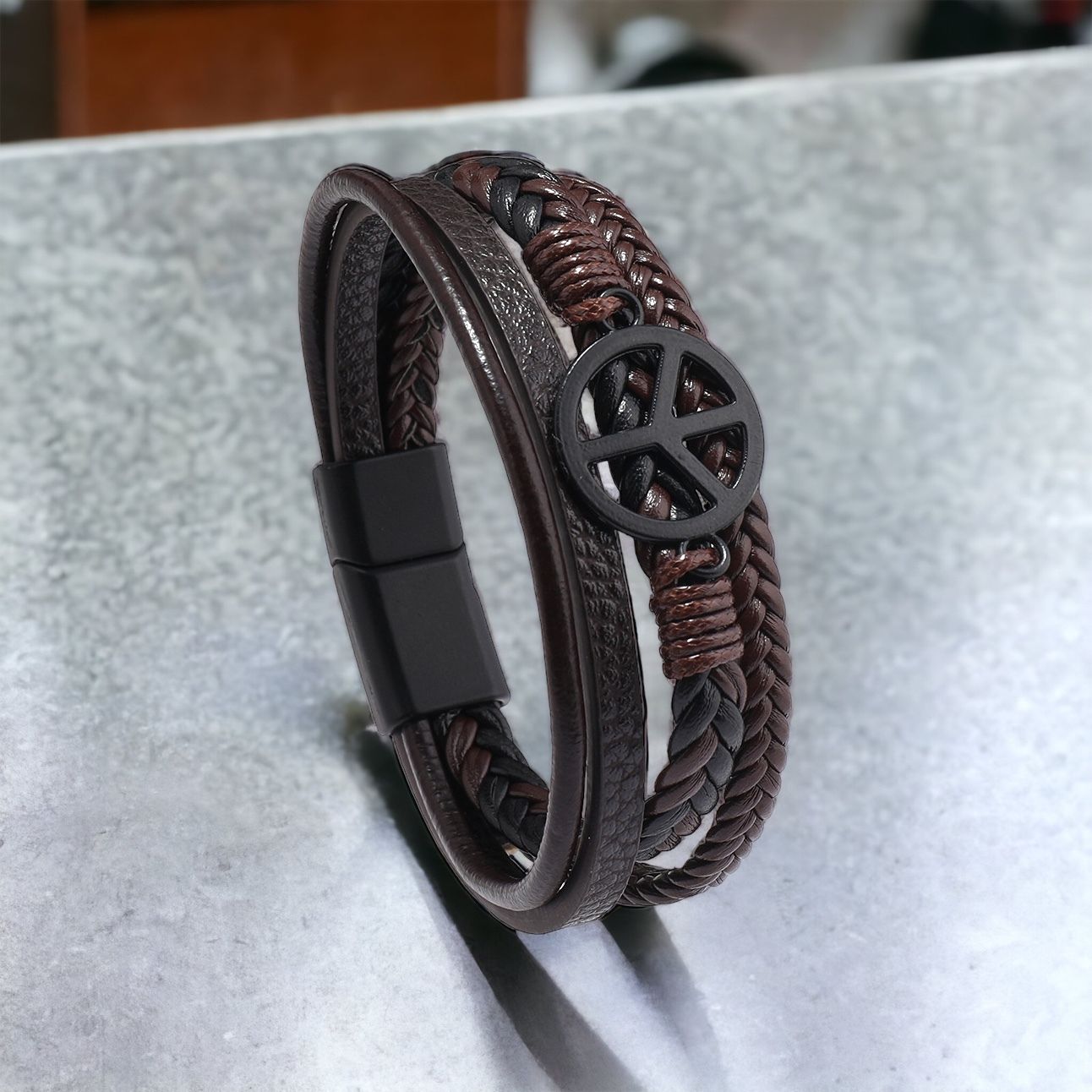 MYKI Stunning Multi Layered Leather Bracelet (MKMBR155)