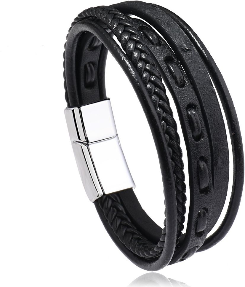 MYKI Dazzling Multi Layered Leather Bracelet (MKMBR156)