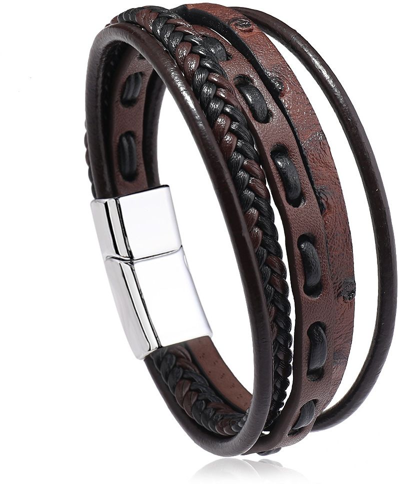 MYKI Dazzling Multi Layered Leather Bracelet (MKMBR156)