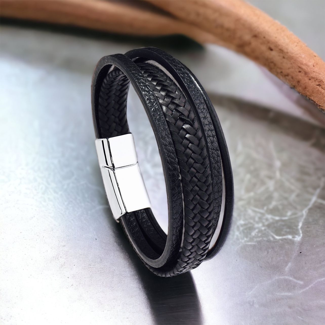 MYKI Delicate Multi Strand Leather Bracelet (MKMBR160)