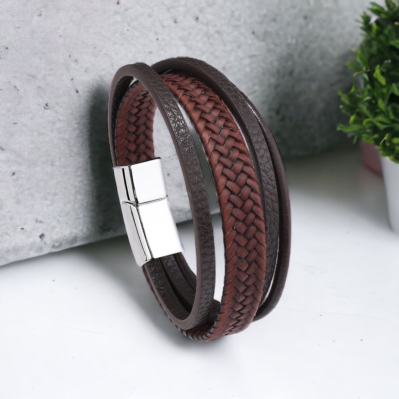 MYKI Delicate Multi Strand Leather Bracelet (MKMBR160)