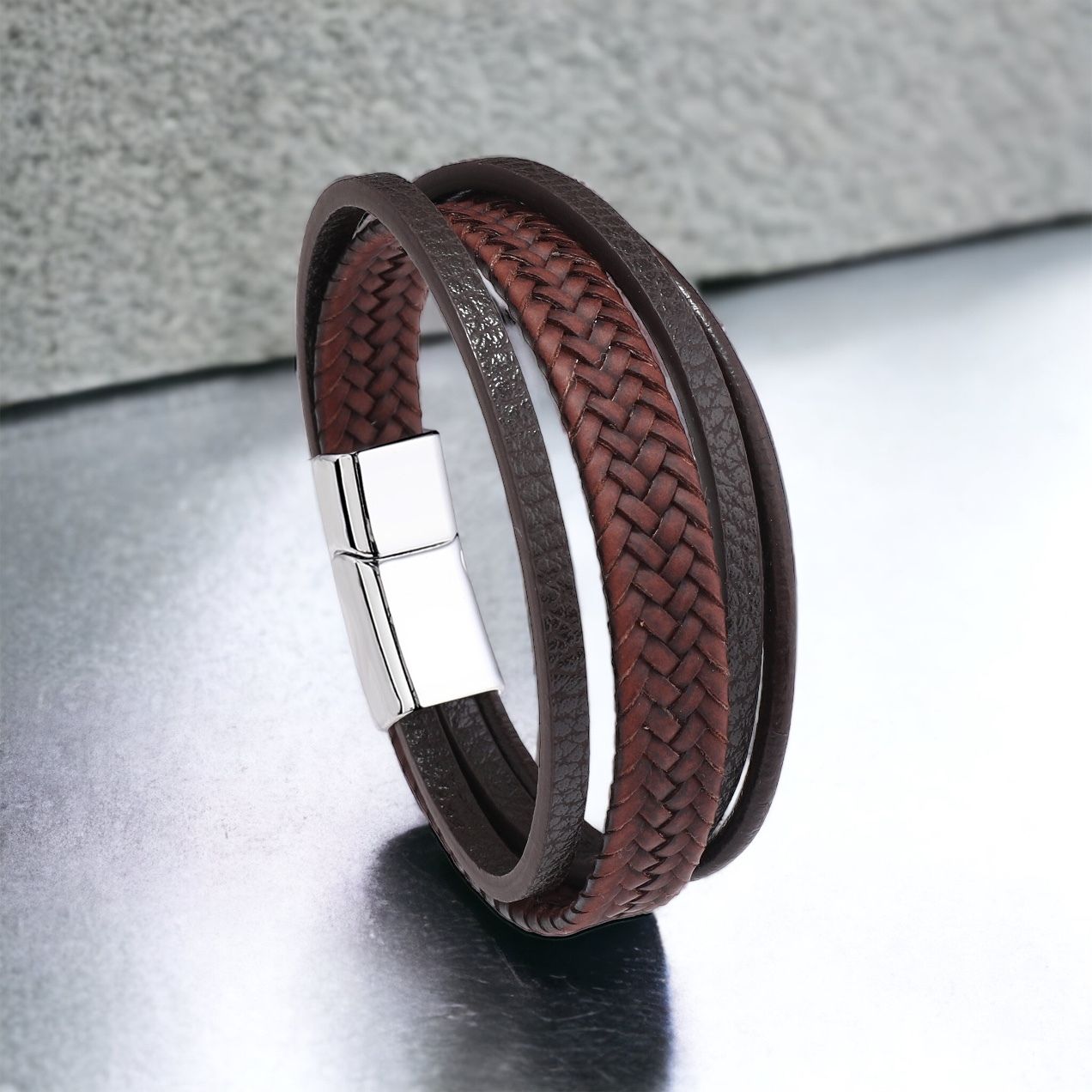 MYKI Delicate Multi Strand Leather Bracelet (MKMBR160)