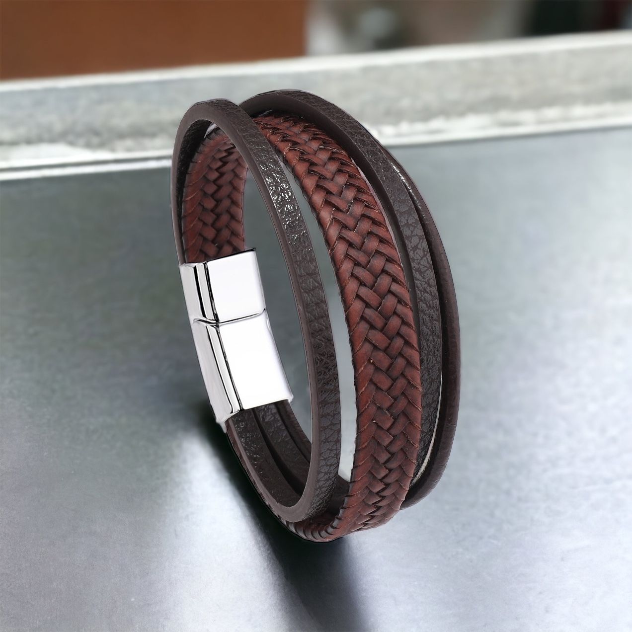 MYKI Delicate Multi Strand Leather Bracelet (MKMBR160)