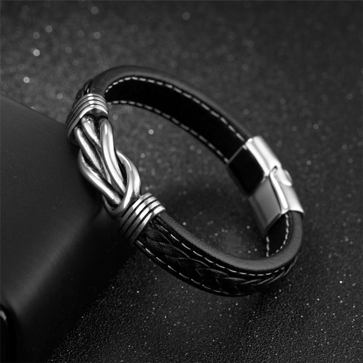 MYKI Sizzling Interloop Leather Bracelet For Men (MKMBR163)