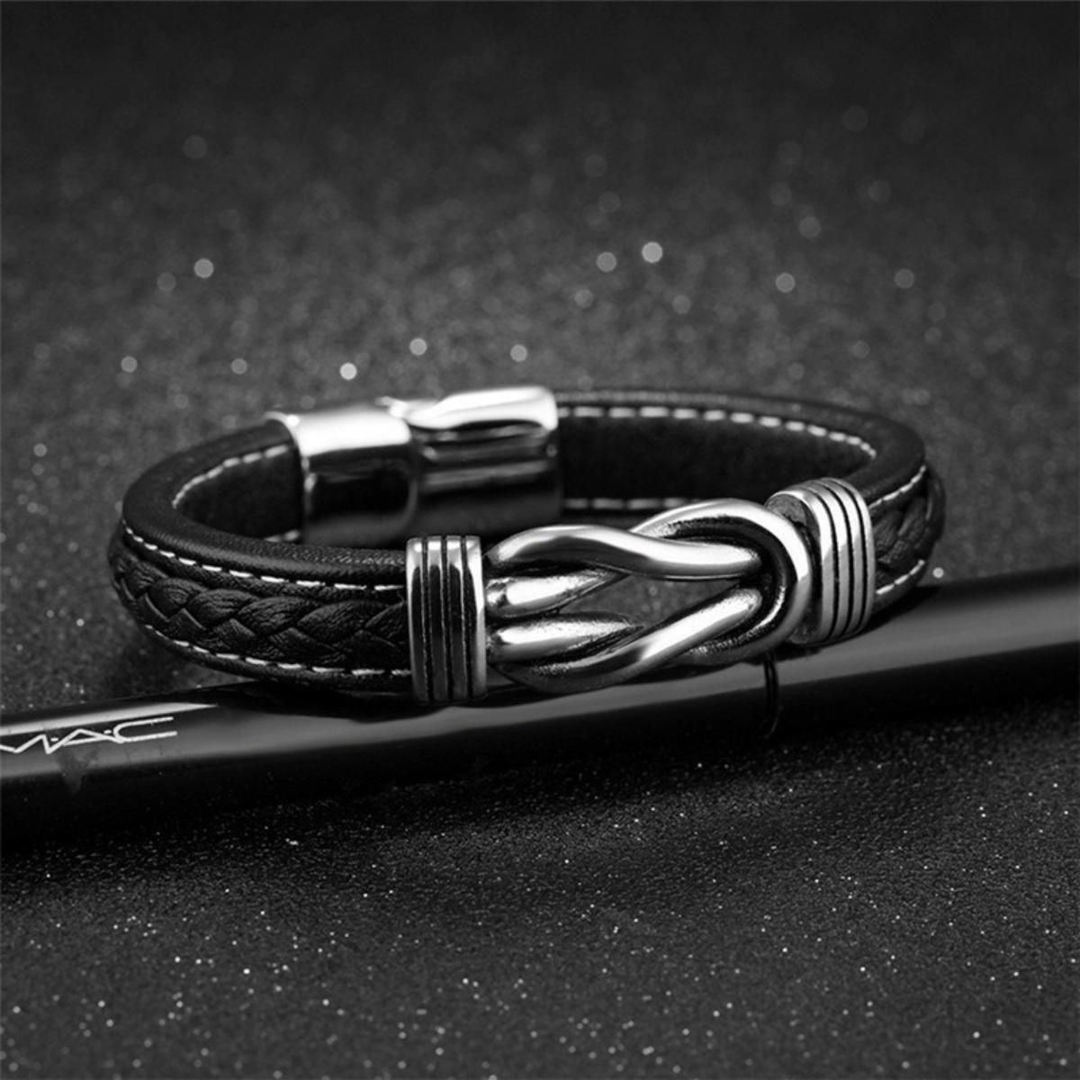 MYKI Sizzling Interloop Leather Bracelet For Men (MKMBR163)