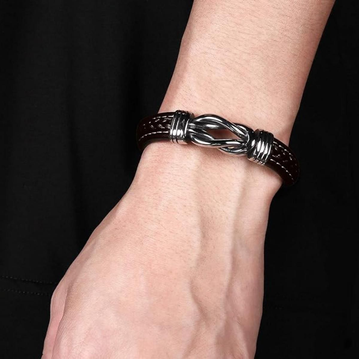 MYKI Sizzling Interloop Leather Bracelet For Men (MKMBR163)