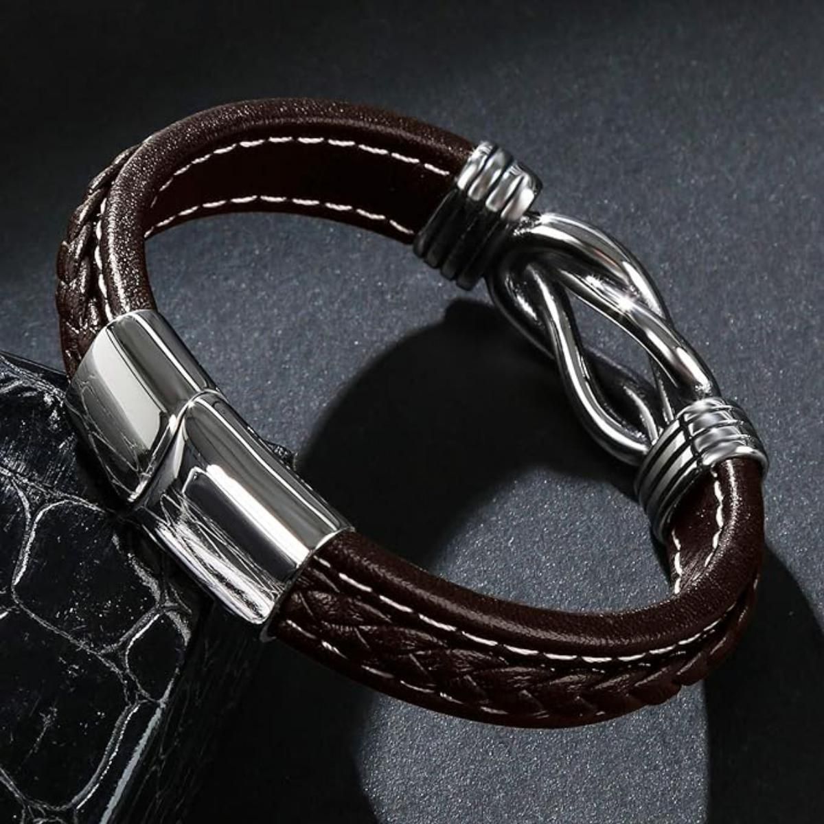 MYKI Sizzling Interloop Leather Bracelet For Men (MKMBR163)