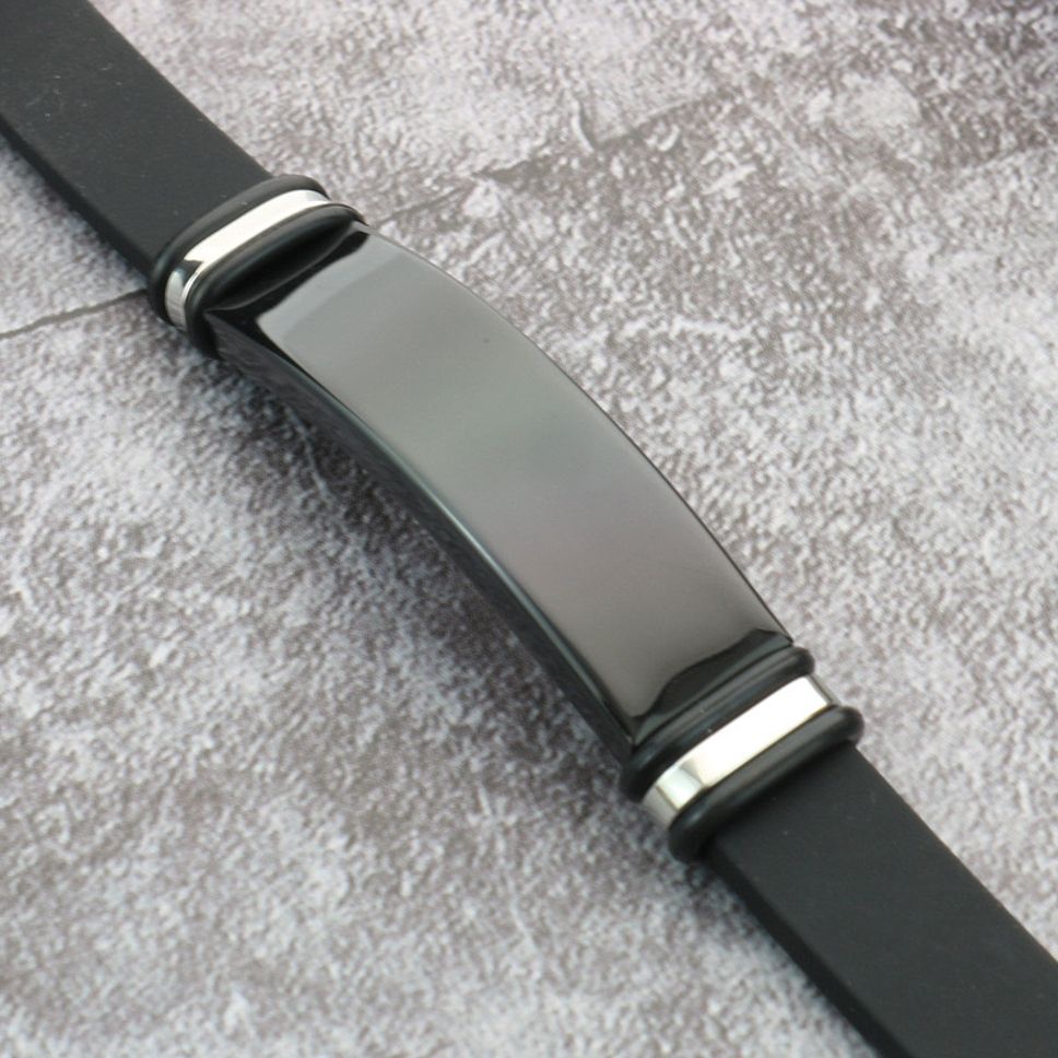 MYKI Smart Casual Classic Leather Bracelet For Men & Boys For Daily / Party / Gym Wear (BLACK) (MKMBR171)