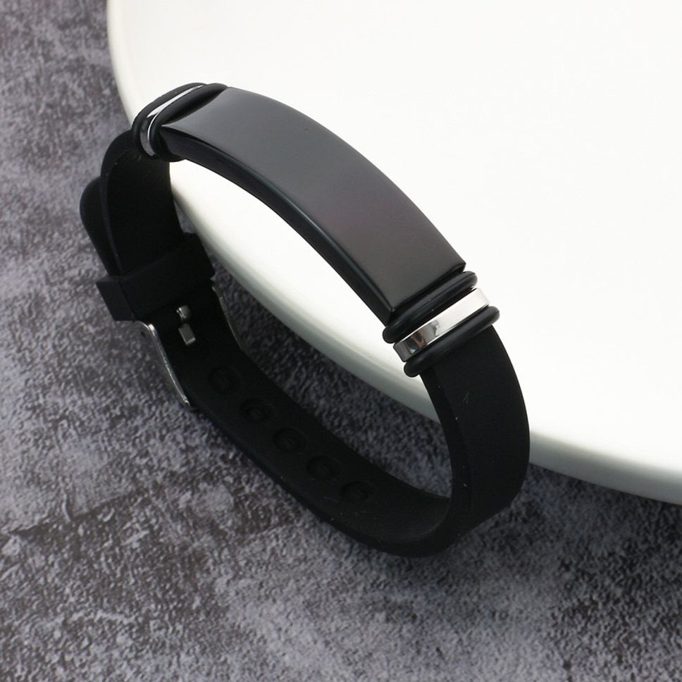 MYKI Smart Casual Classic Leather Bracelet For Men & Boys For Daily / Party / Gym Wear (BLACK) (MKMBR171)