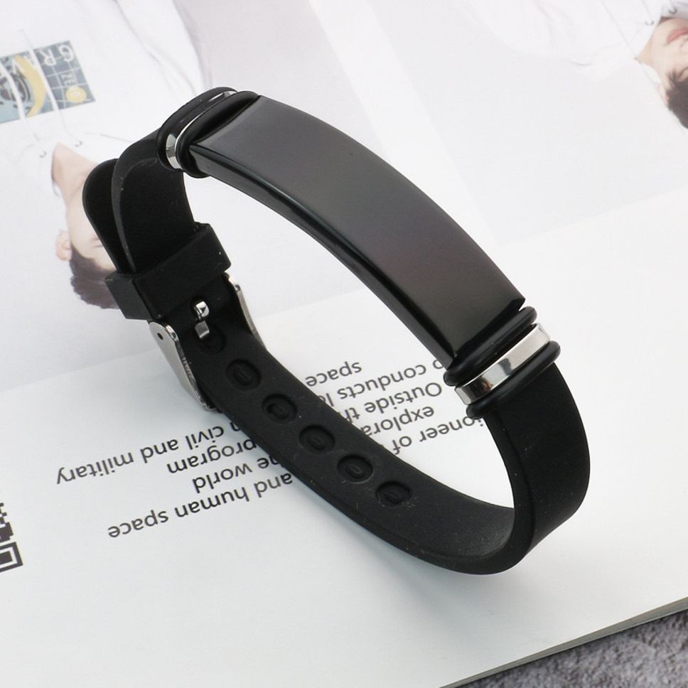 MYKI Smart Casual Classic Leather Bracelet For Men & Boys For Daily / Party / Gym Wear (BLACK) (MKMBR171)