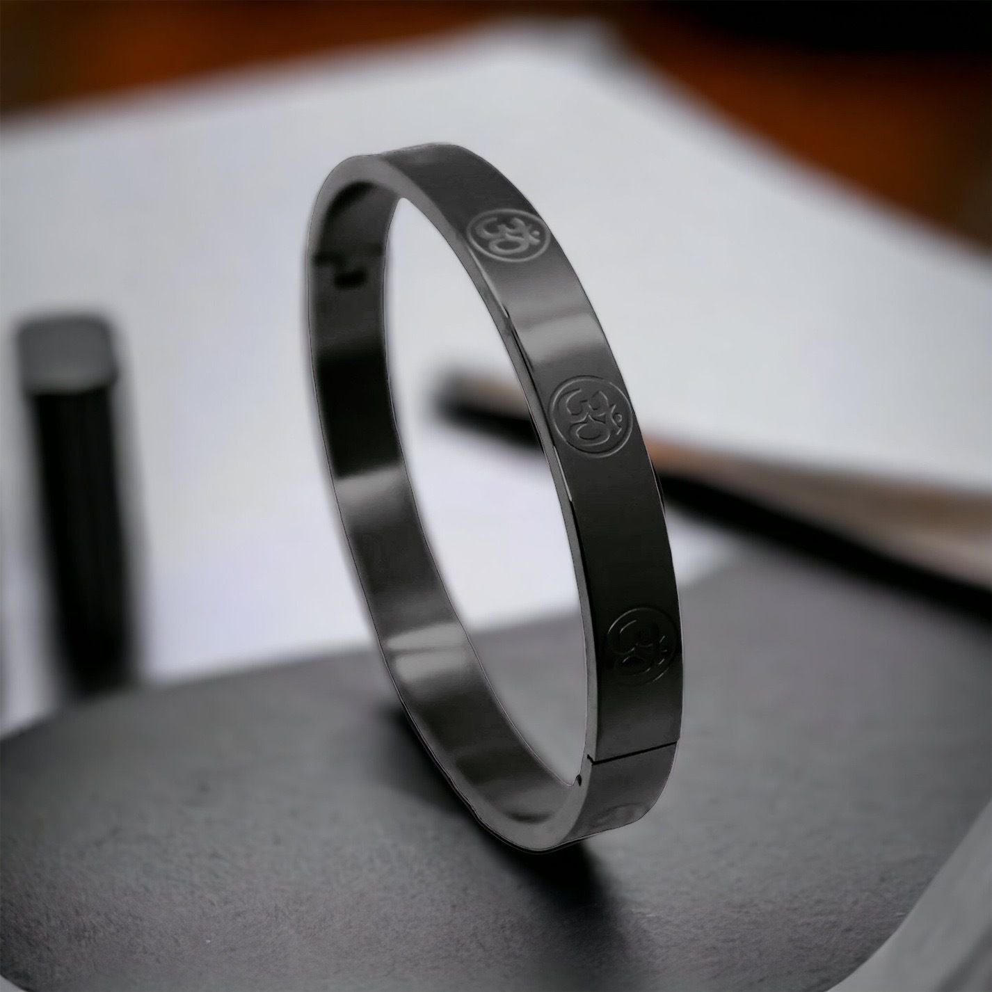 MYKI Delightful OM Kada For Women & Men (MKBRAD445)