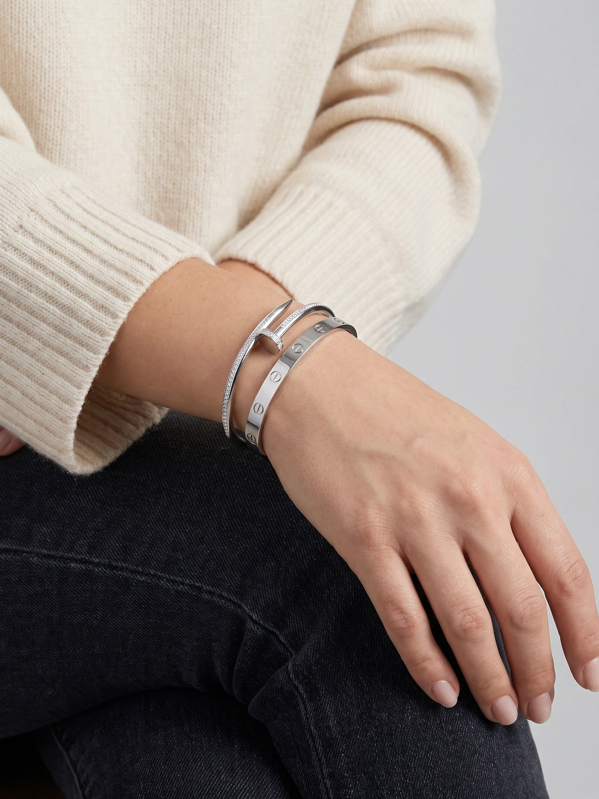 MYKI Nail and Kada Bracelet Stack (MKBRAD226)