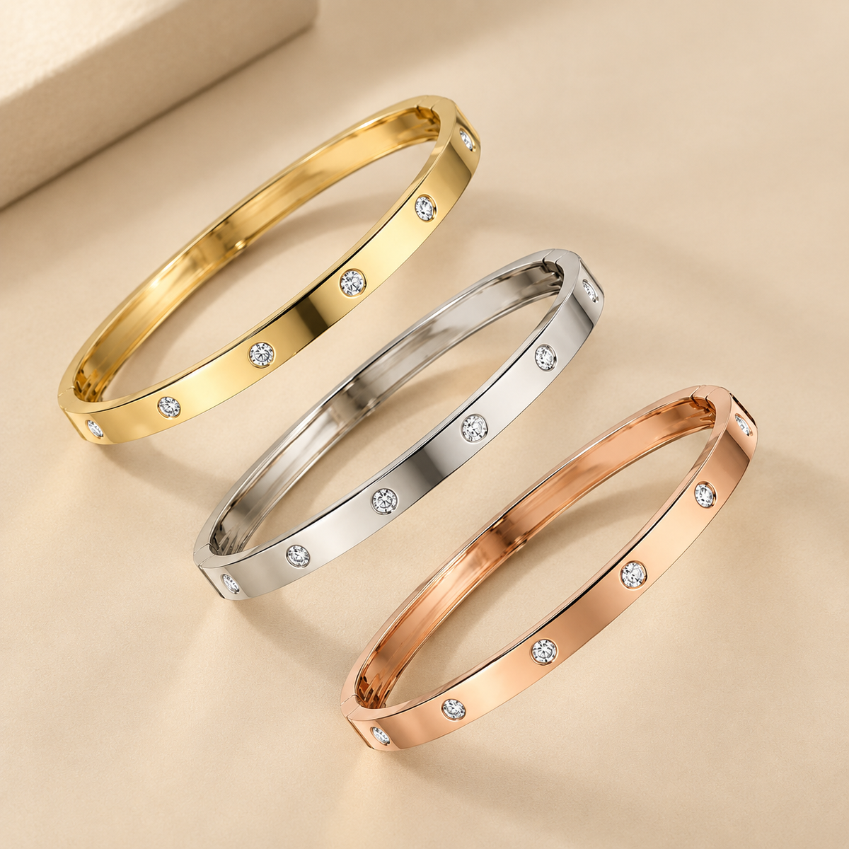 MYKI Diamond Bracelet Stack (MKBRAD291-BRAD289RG-S-G)