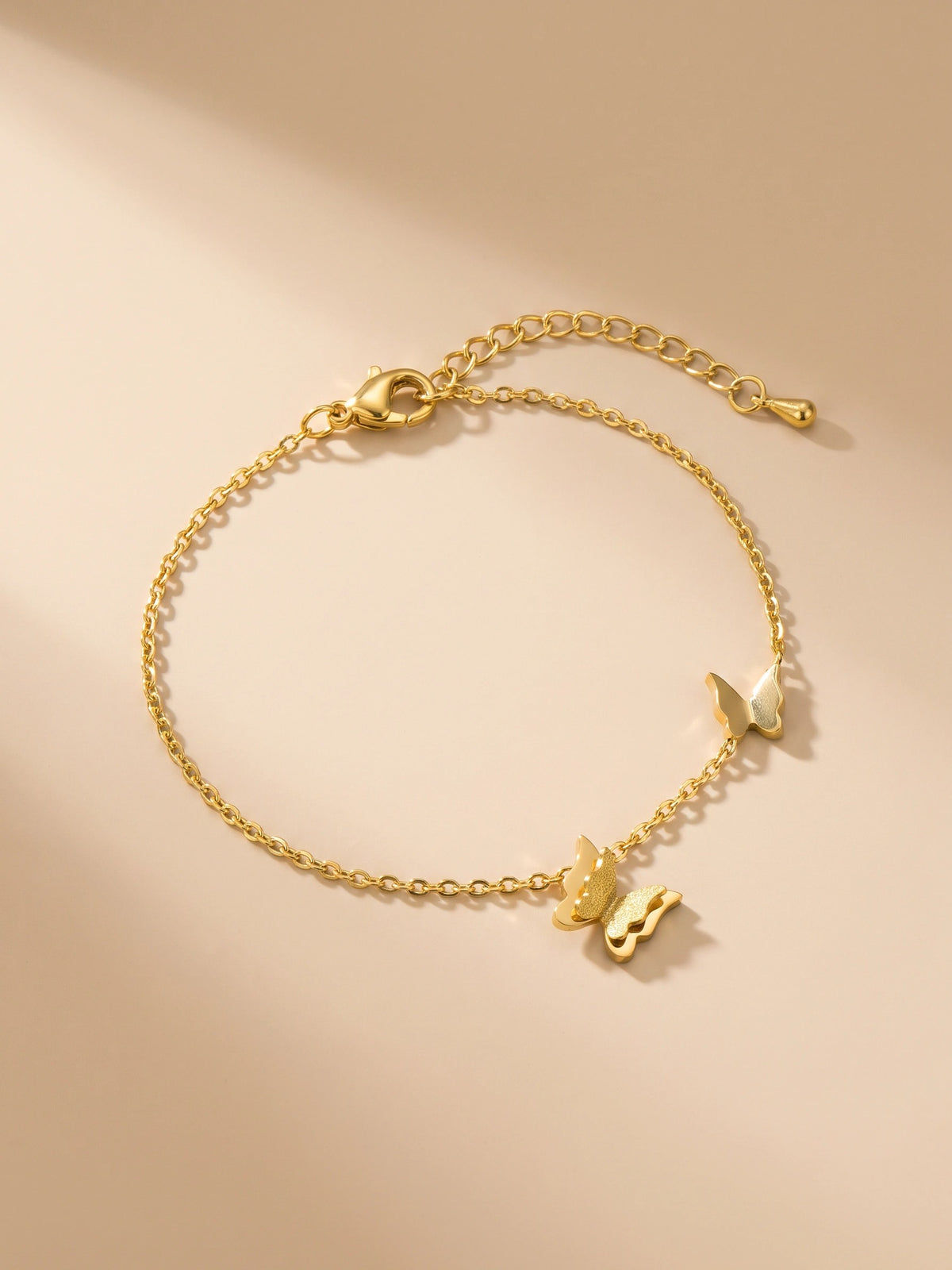 MYKI Gorgeous Double Butterfly gold plated Loose Bracelet (MKBRAD314G)