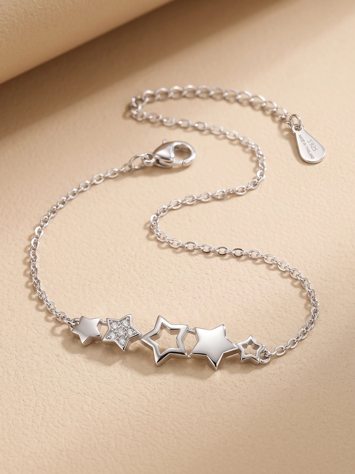 MYKI Dazzling Double Star Cubic Zircon Bracelet (MKBRAD348)