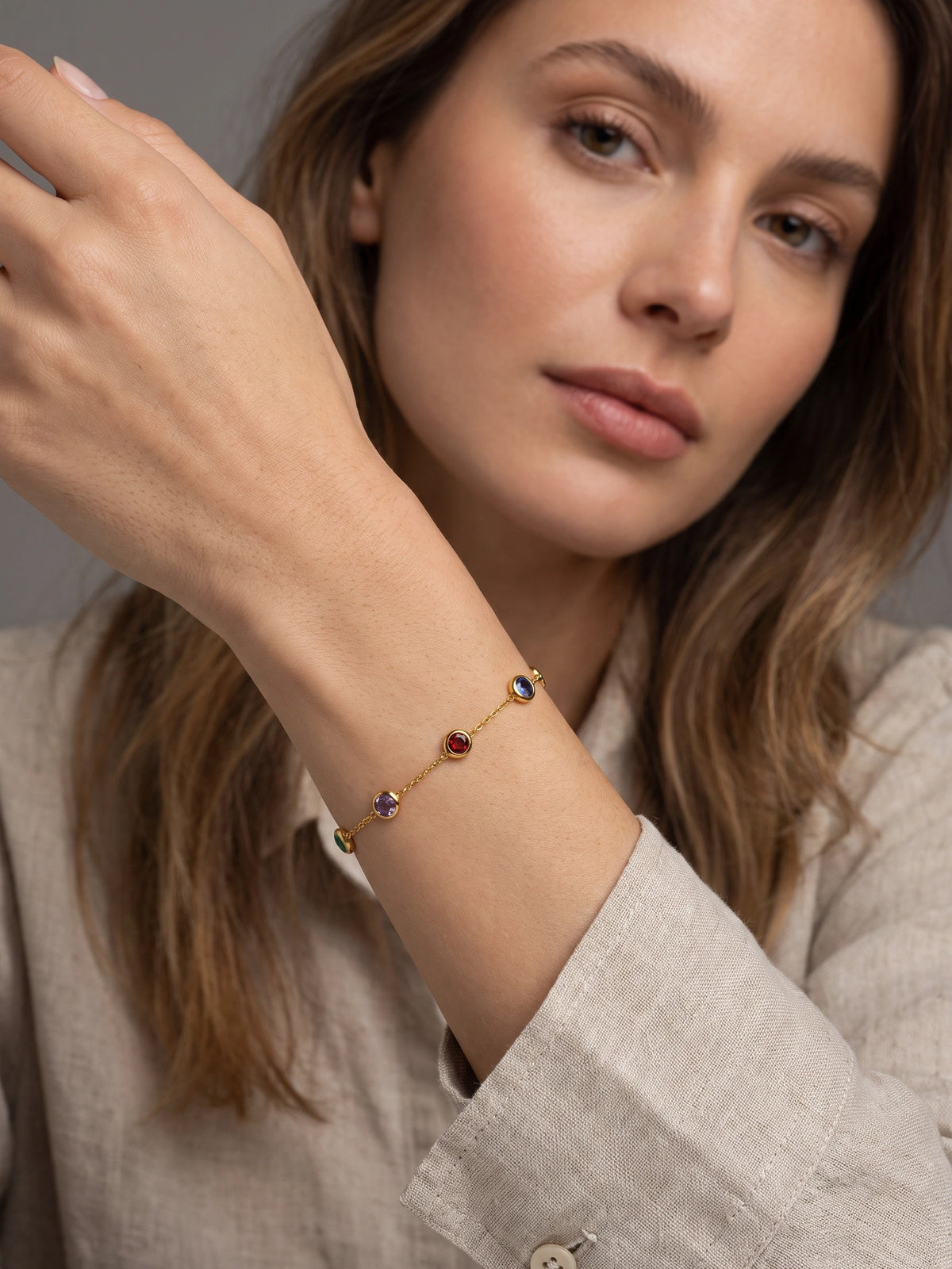 MYKI Super Multicolor Gold Bracelet (MKBRAD353G)
