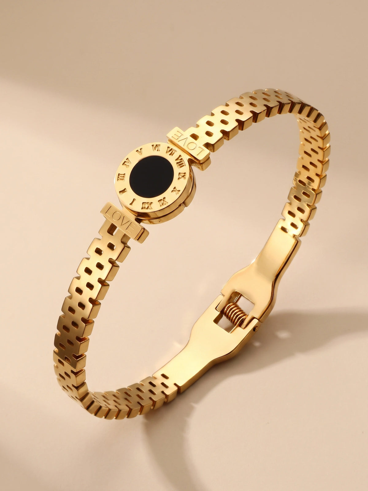 MYKI Beautiful Watch Type Design Rose Gold Plated Bracelet Kada (MKBRAD357G)